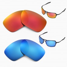 New Walleva Fire Red + Ice Blue Polarized Replacement Lenses For Oakley Inmate Sunglasses